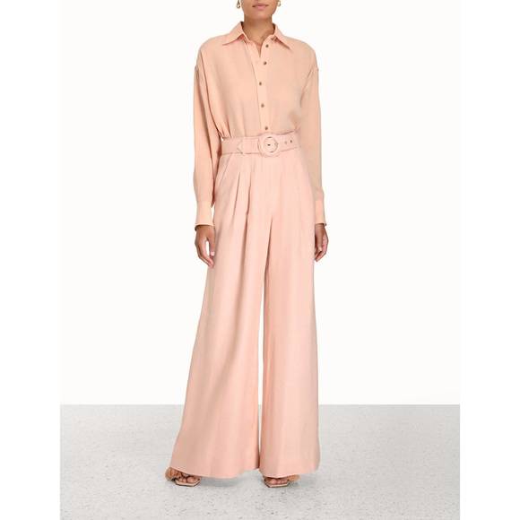 NEW ZIMMERMANN women's wonderland button up shirt in blush